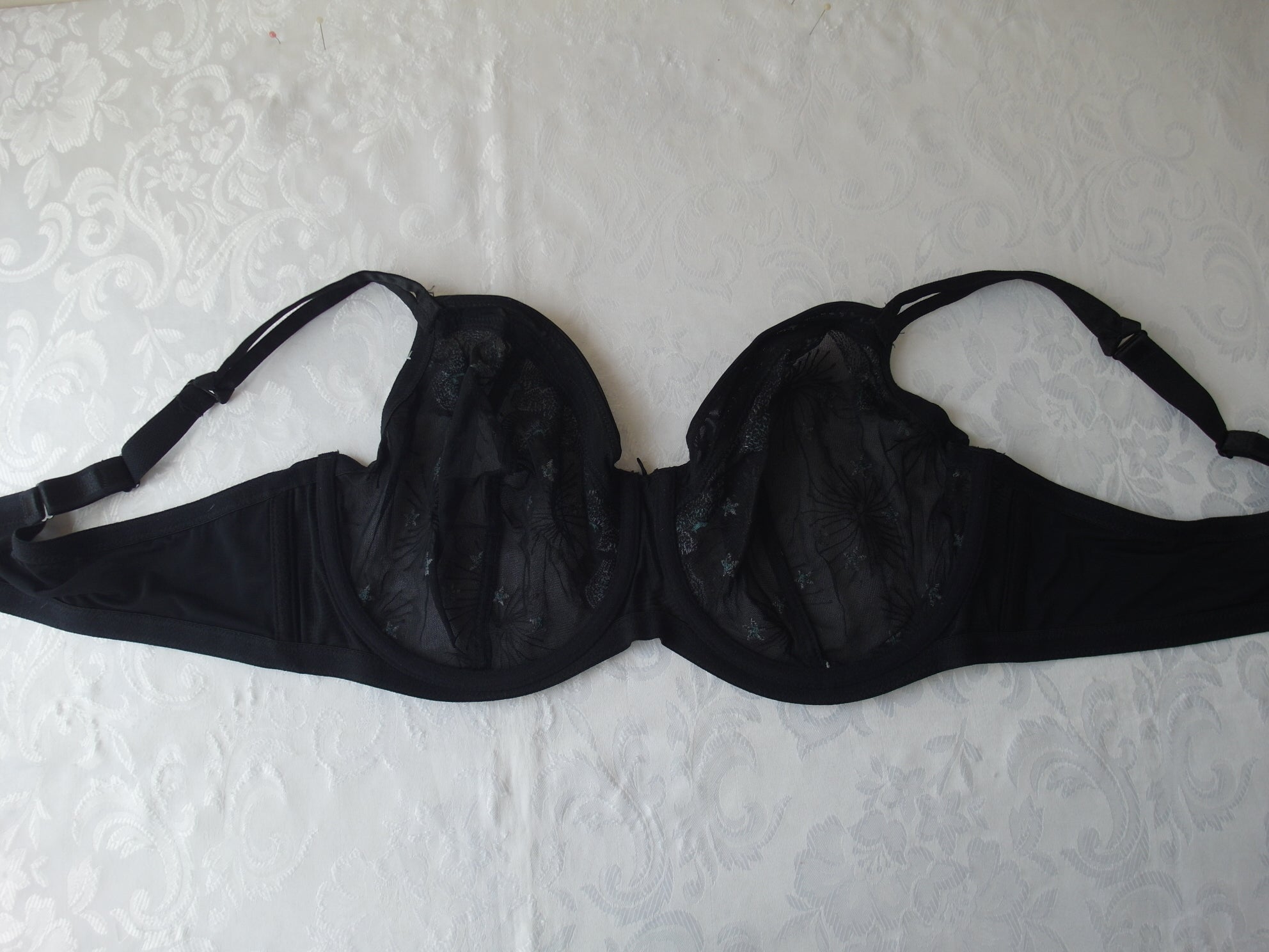 Plus Size Balconette Bra~Soft Cup & No Pad~Underwire~Black sheer & Flo –  Enjoy Outlet @ TOJO